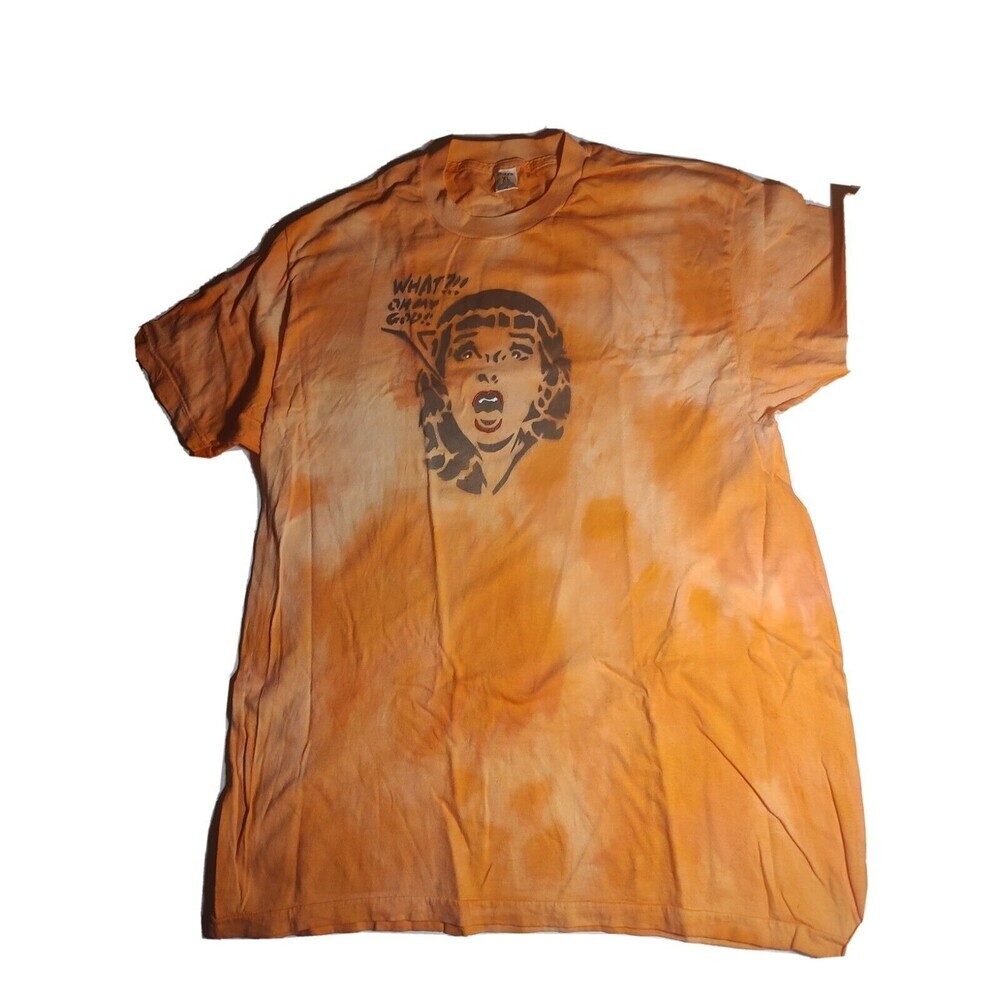 oh my god Tshirt hippie orange bleached tee shirt  original Custom Unsex XL